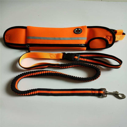 Reflective Waterproof Dog Walking Waist Bag with Traction Rope