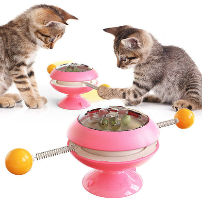 Rotating Cat Teaser Wand with Catnip Ball for Playful Kittens