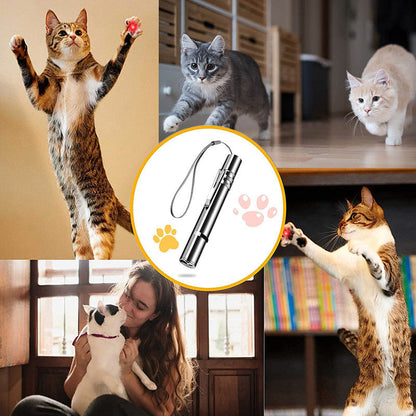 USB Rechargeable Laser Cat Teaser Stick - Multi-Functional Pet Toy