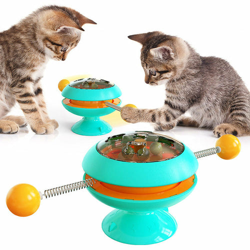 Rotating Cat Teaser Wand with Catnip Ball for Playful Kittens