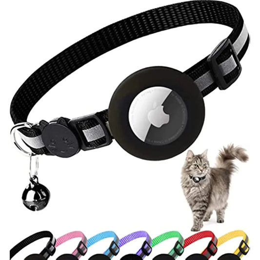 ATUBAN Cat Collar with Apple Air Tag Holder and Bell