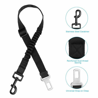 2 Pack Adjustable Dog Harness Car Seatbelt Connector Restraint